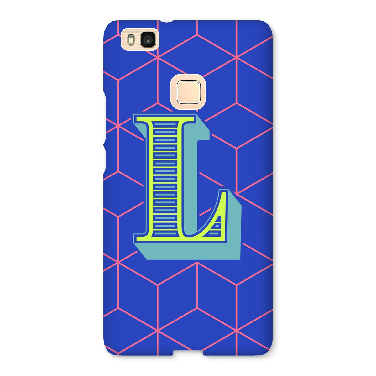 Blue Geo Alphabet Snap Phone Case