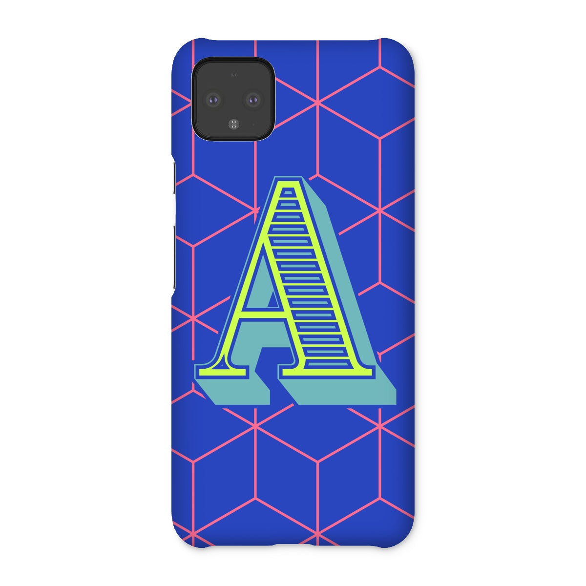 Blue Geo Alphabet Snap Phone Case