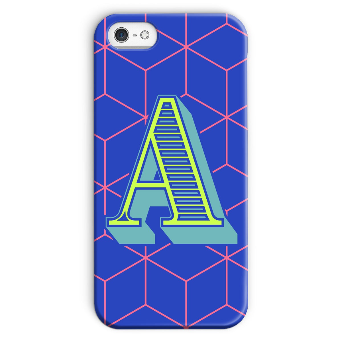 Blue Geo Alphabet Snap Phone Case