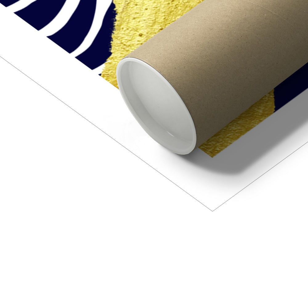 Gold & Navy Modern Fine Art Print