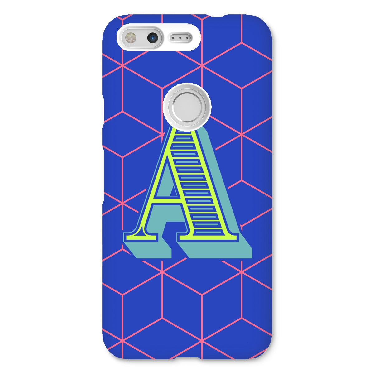 Blue Geo Alphabet Snap Phone Case
