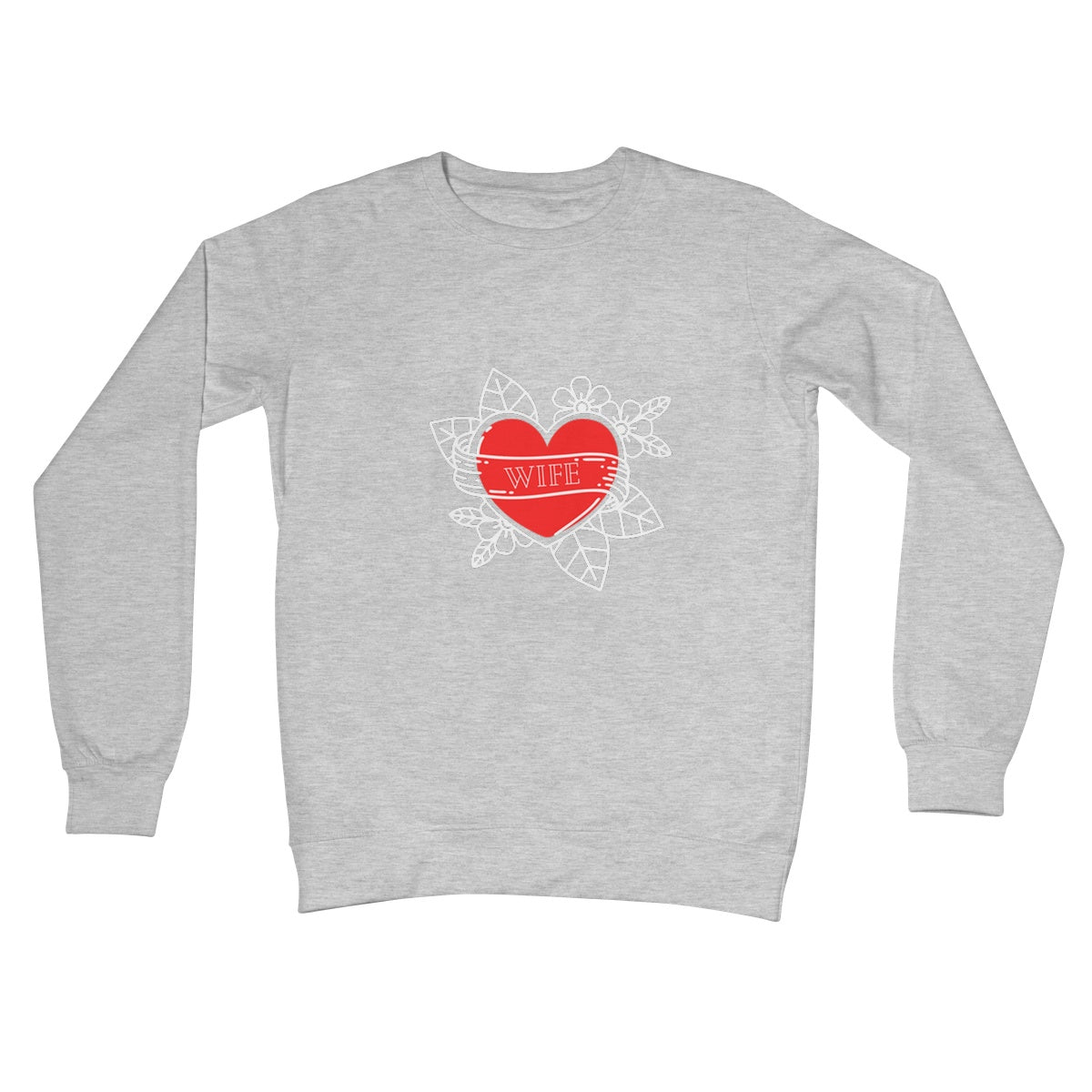 Wife Roses Crew Neck Sweatshirt