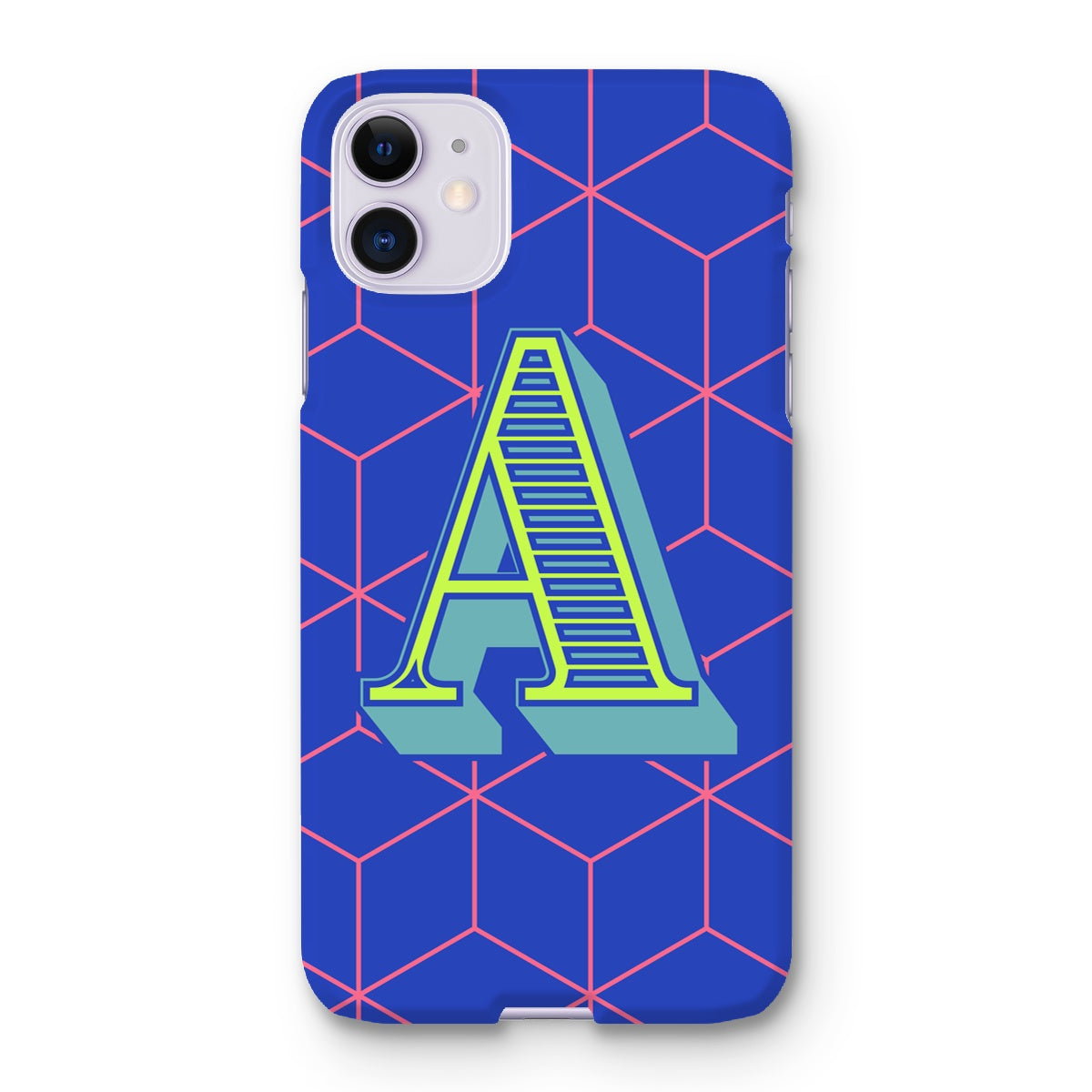 Blue Geo Alphabet Snap Phone Case
