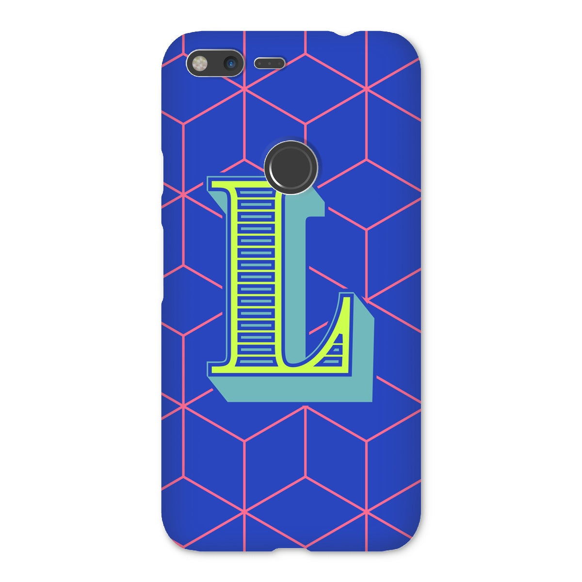 Blue Geo Alphabet Snap Phone Case