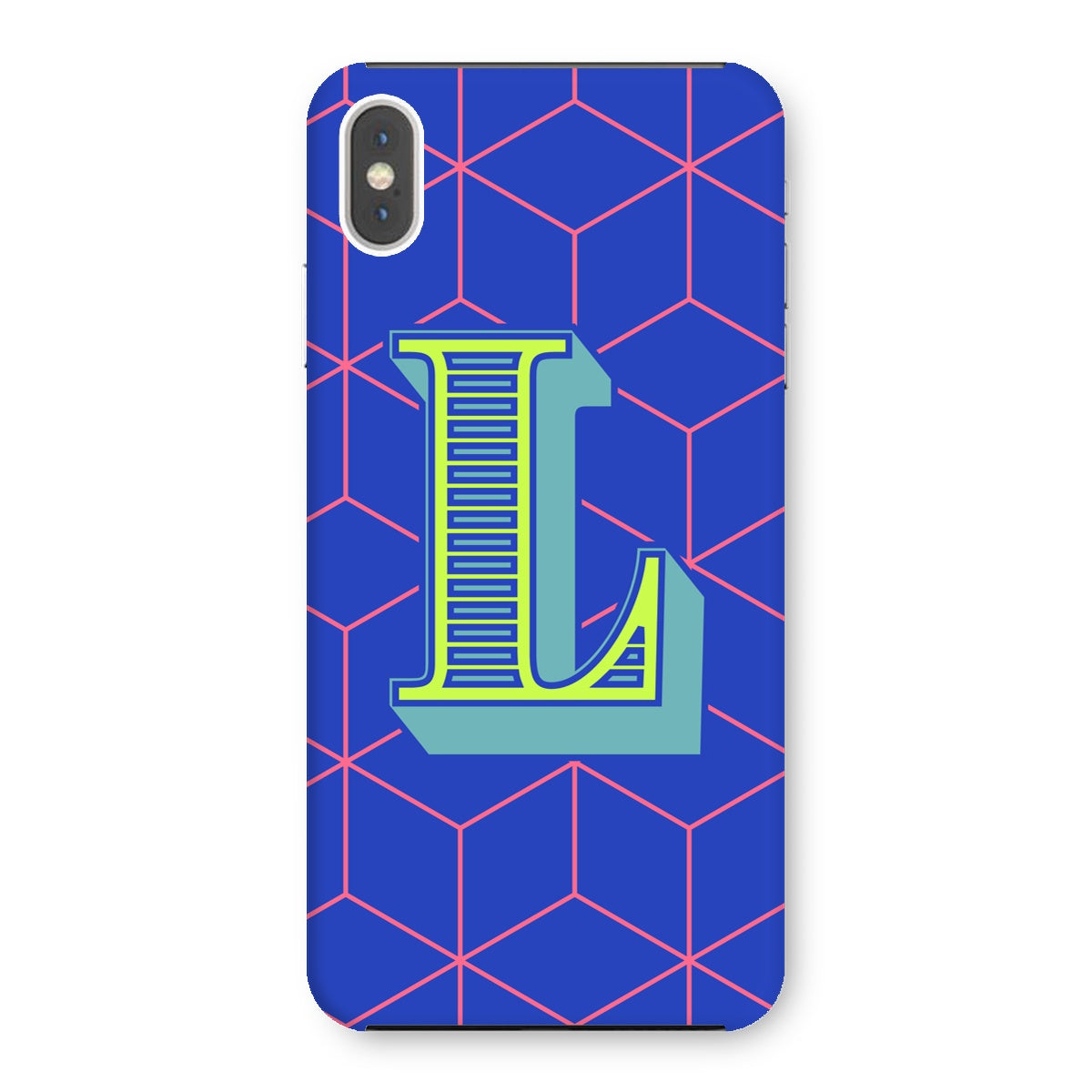 Blue Geo Alphabet Snap Phone Case