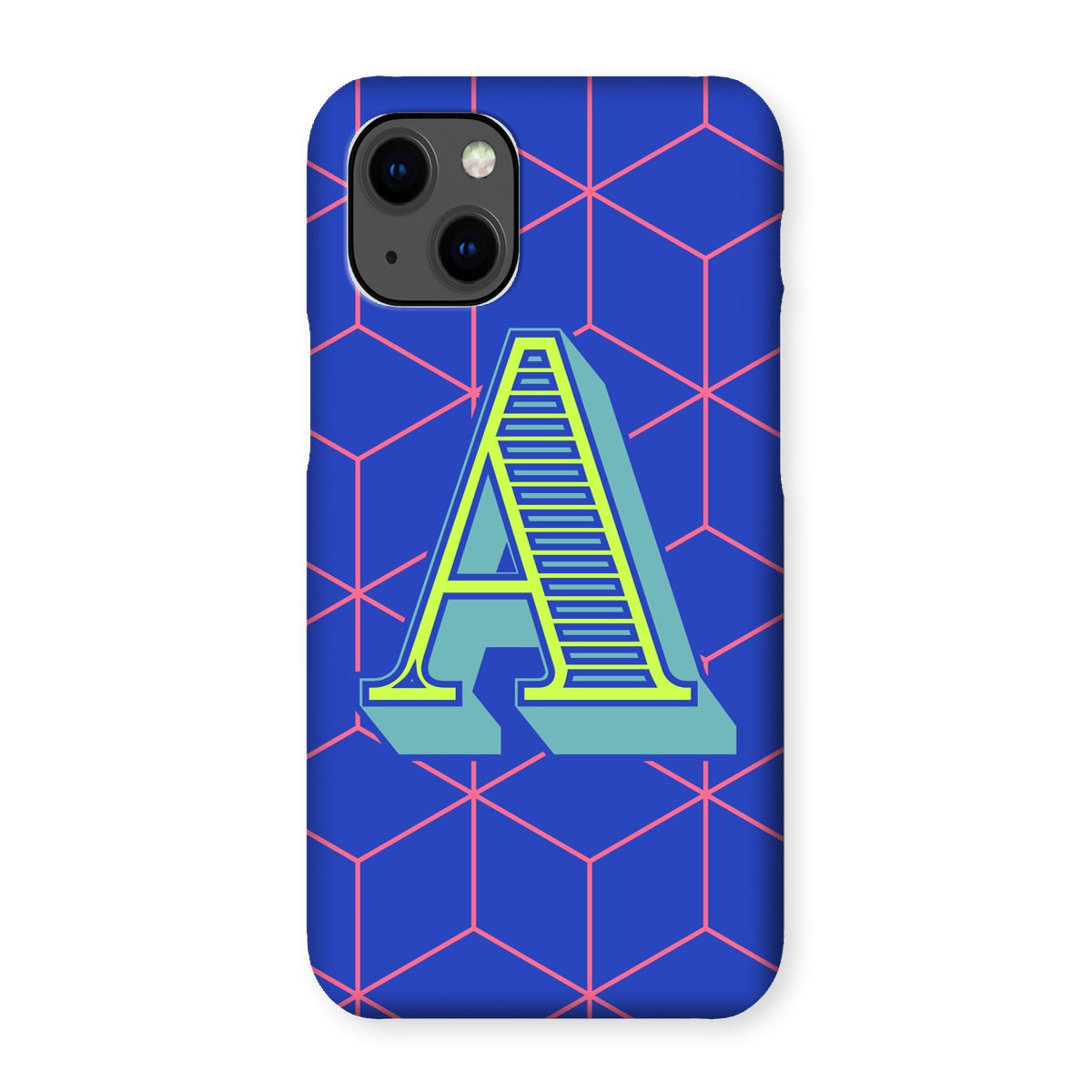 Blue Geo Alphabet Snap Phone Case