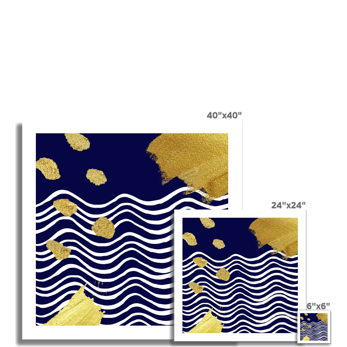 Gold & Navy Modern Fine Art Print