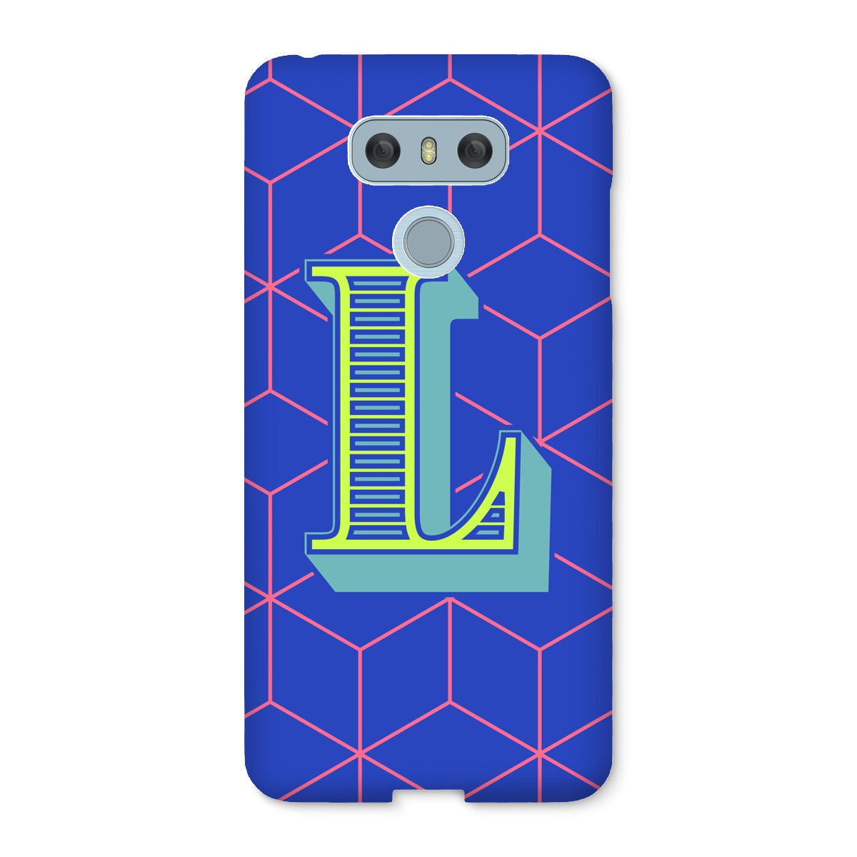 Blue Geo Alphabet Snap Phone Case