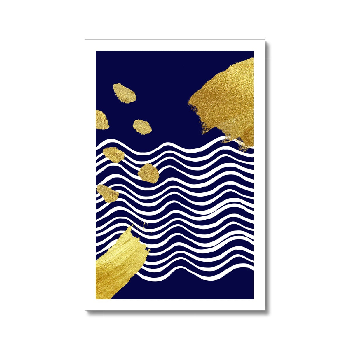 Gold & Navy Modern Fine Art Print