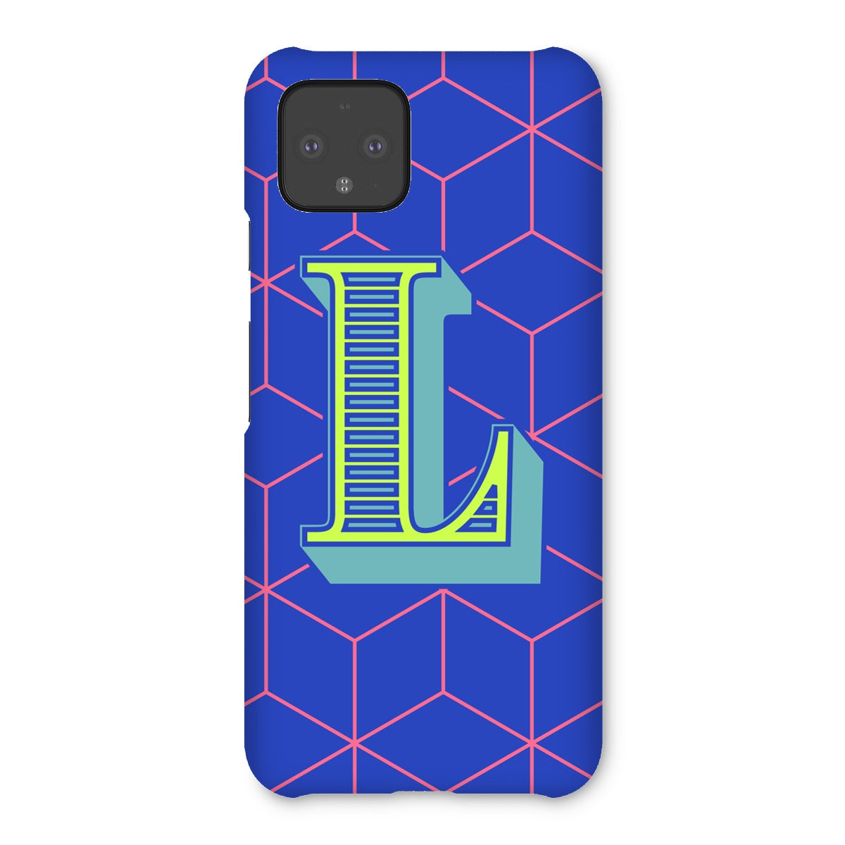 Blue Geo Alphabet Snap Phone Case