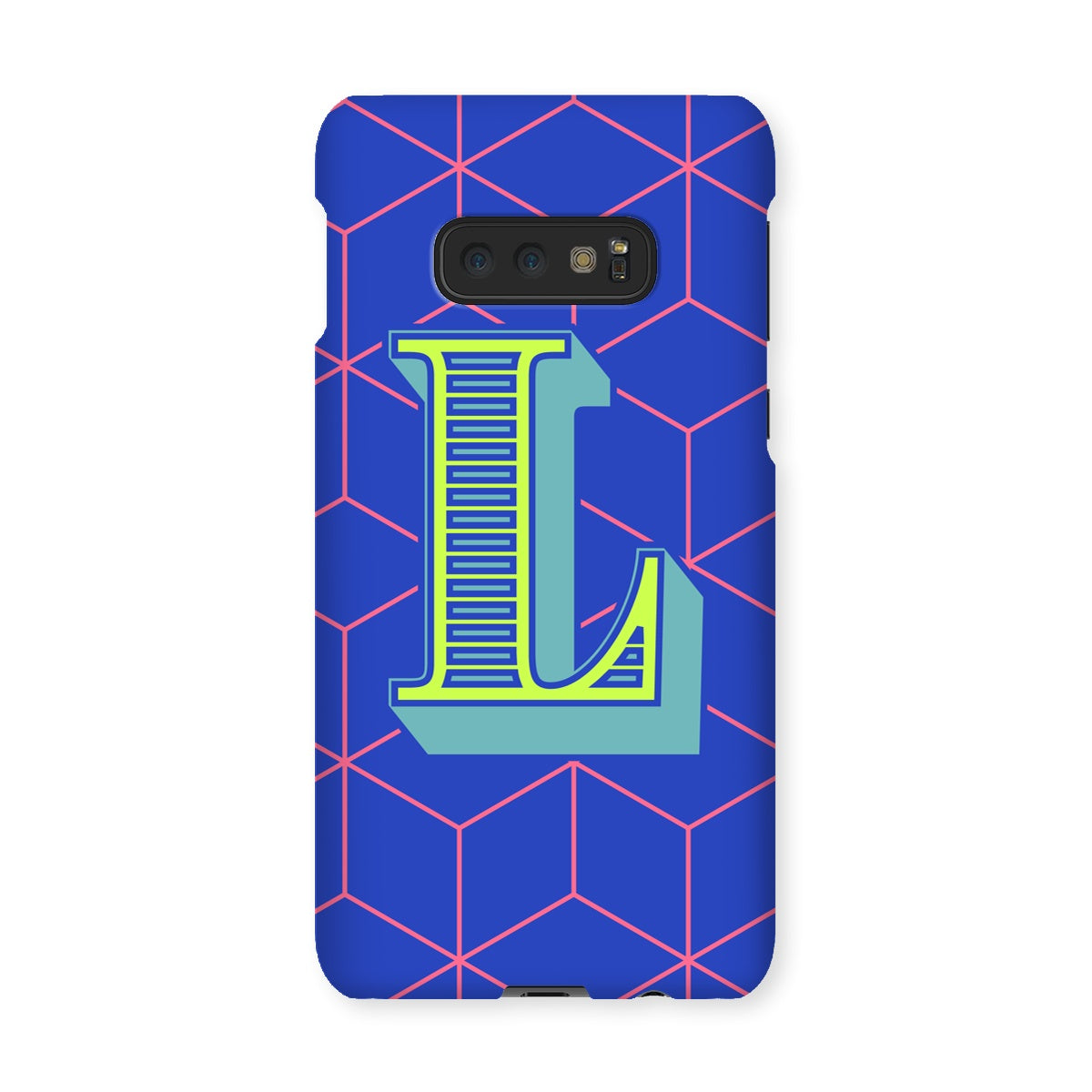 Blue Geo Alphabet Snap Phone Case