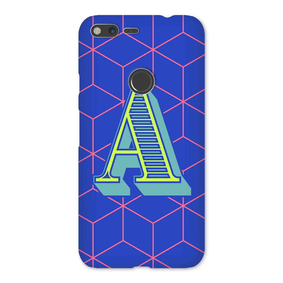 Blue Geo Alphabet Snap Phone Case