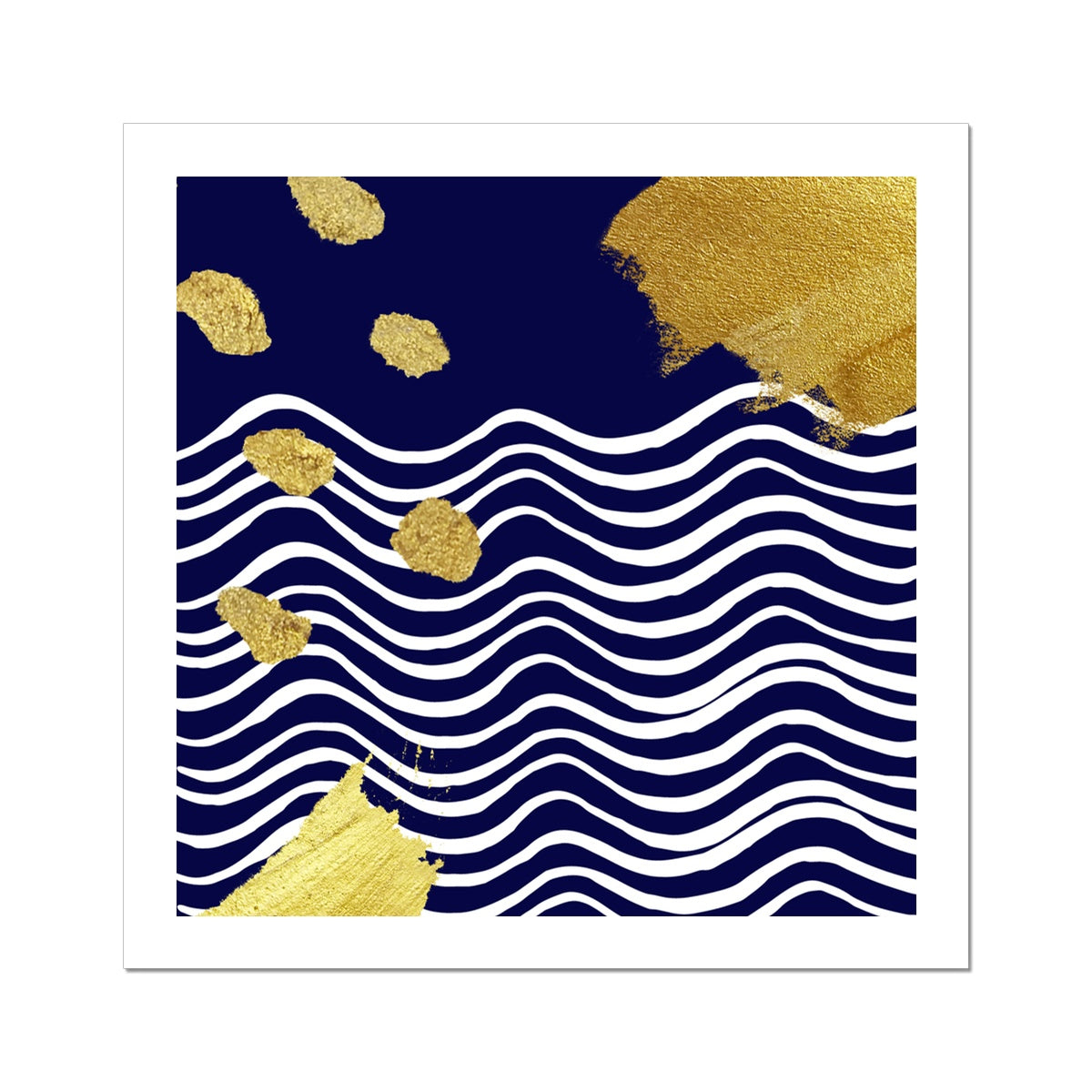Gold & Navy Modern Fine Art Print