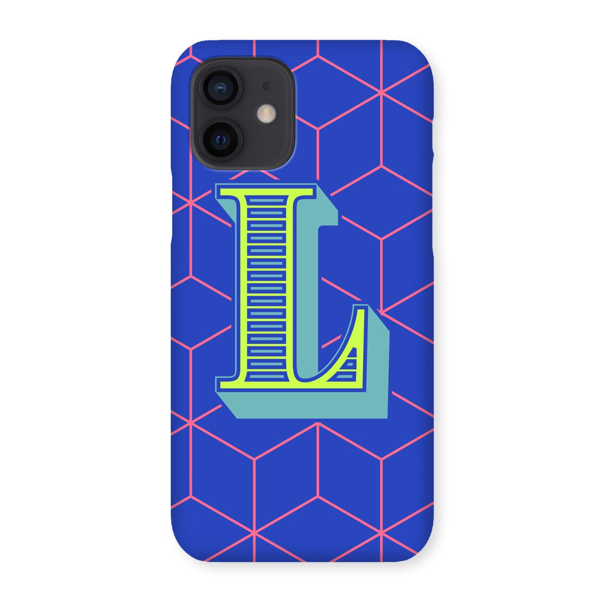 Blue Geo Alphabet Snap Phone Case