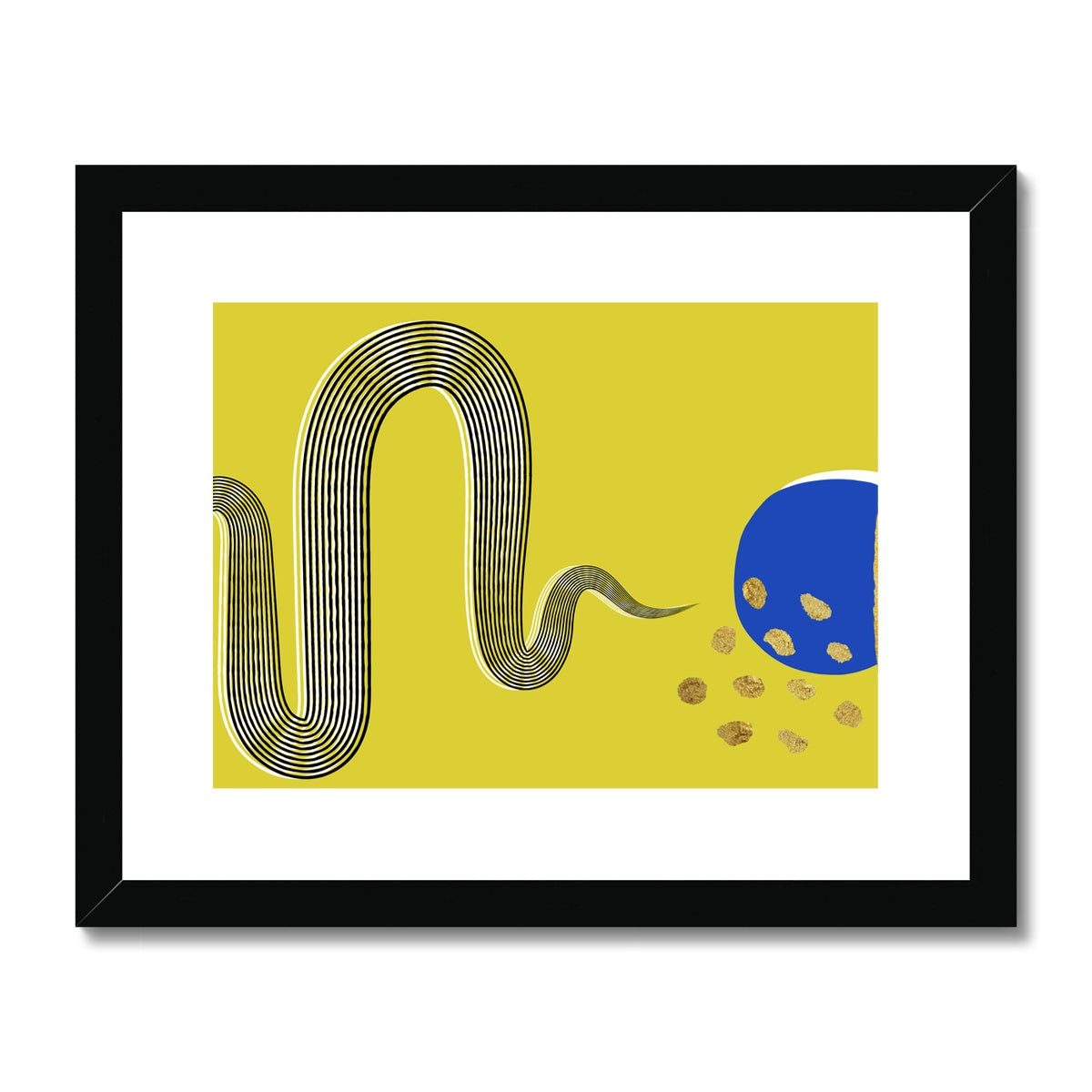 Yellow Modern Snake Framed & Mounted Print