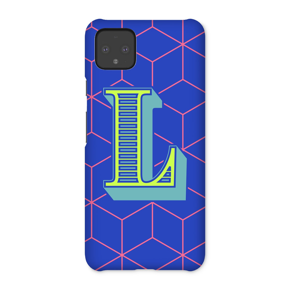 Blue Geo Alphabet Snap Phone Case