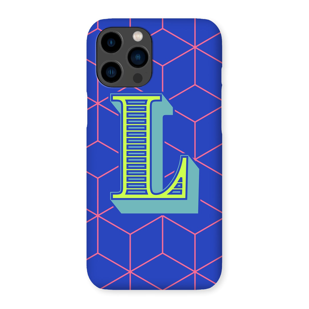 Blue Geo Alphabet Snap Phone Case