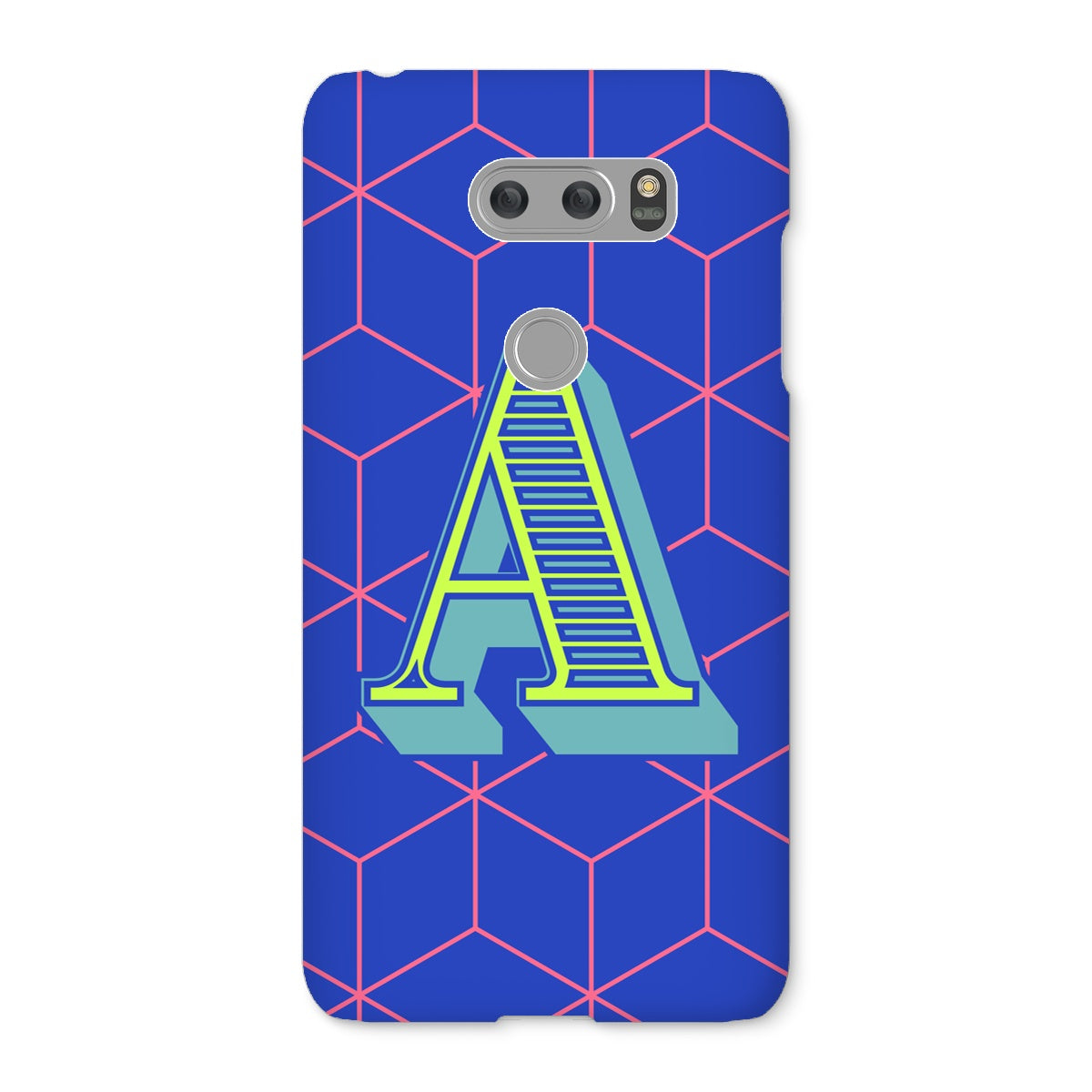 Blue Geo Alphabet Snap Phone Case