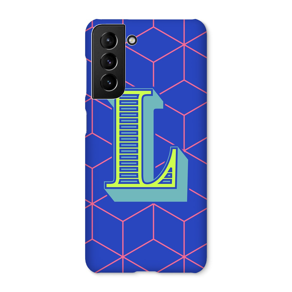Blue Geo Alphabet Snap Phone Case