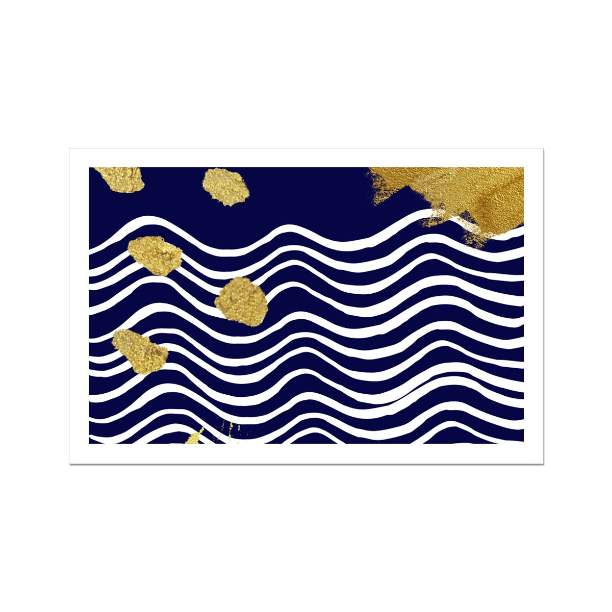 Gold & Navy Modern Fine Art Print