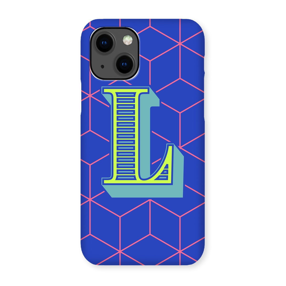 Blue Geo Alphabet Snap Phone Case