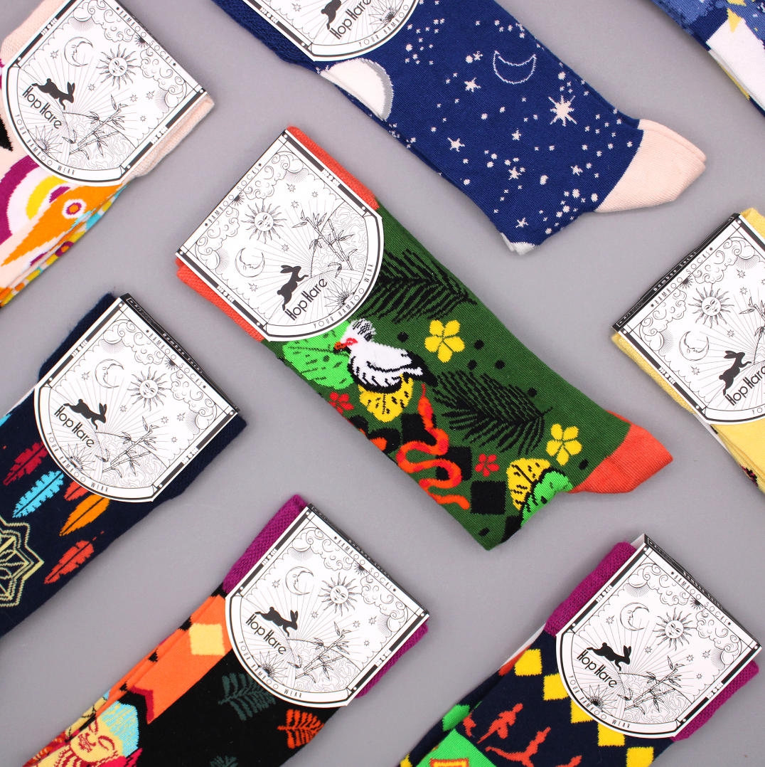 Hop Hare Bamboo Socks - Tarot Cards