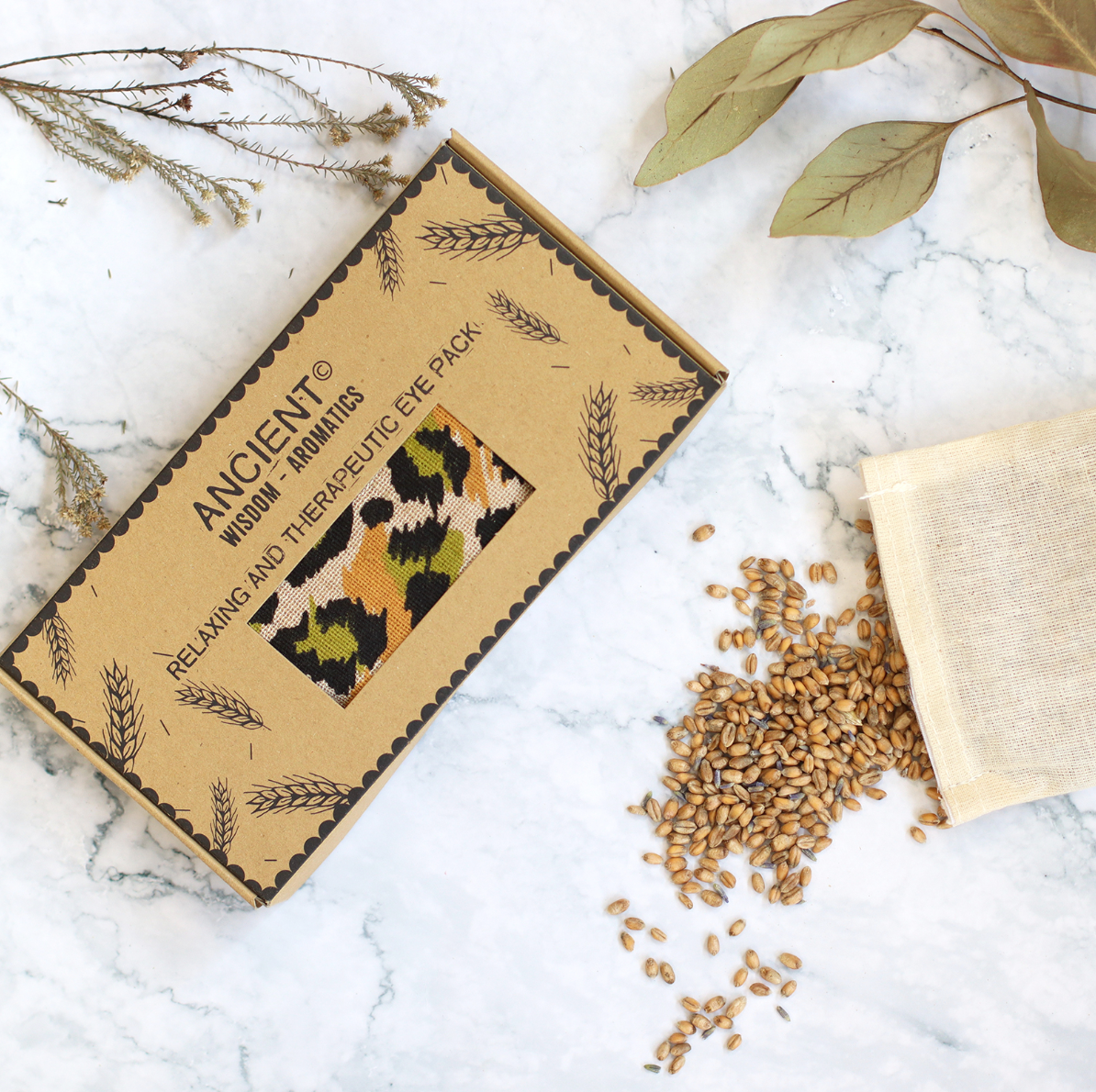 Lavender Natural Cotton & Juco Eye Pillow - Night Leopard