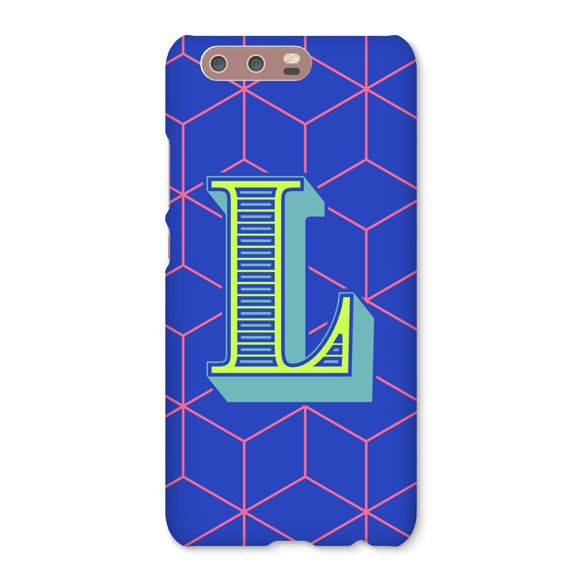 Blue Geo Alphabet Snap Phone Case