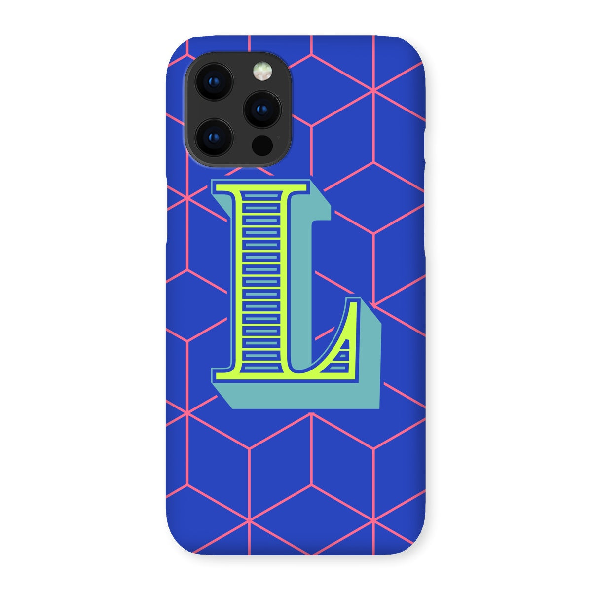Blue Geo Alphabet Snap Phone Case