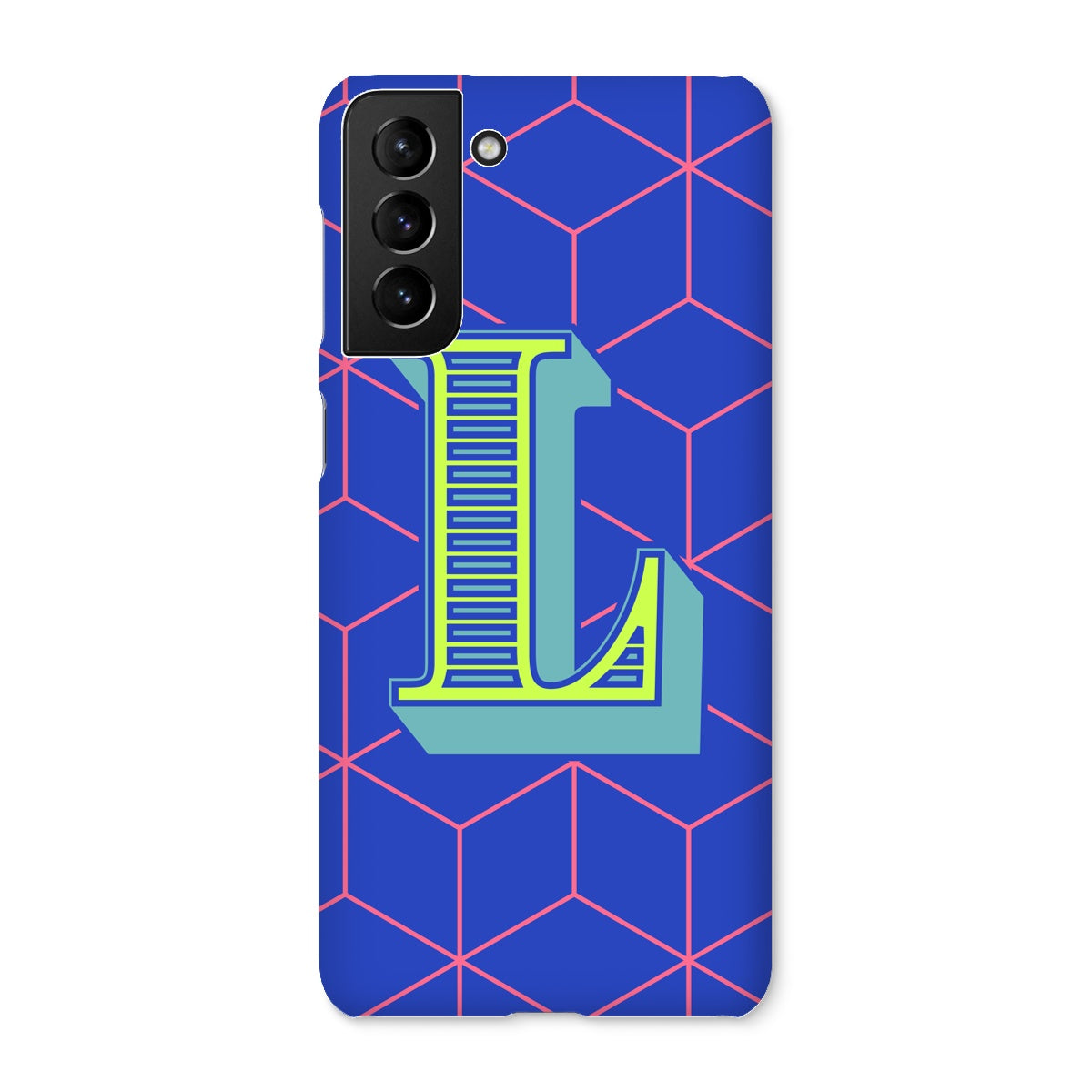 Blue Geo Alphabet Snap Phone Case