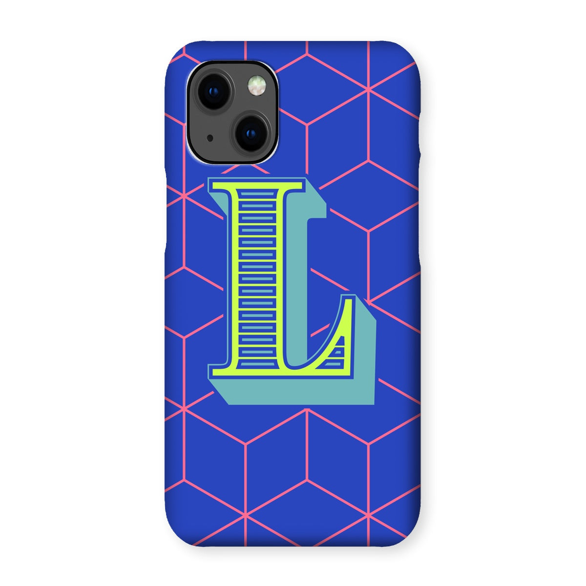 Blue Geo Alphabet Snap Phone Case