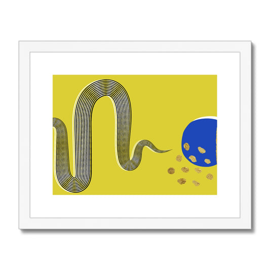 Yellow Modern Snake Framed & Mounted Print