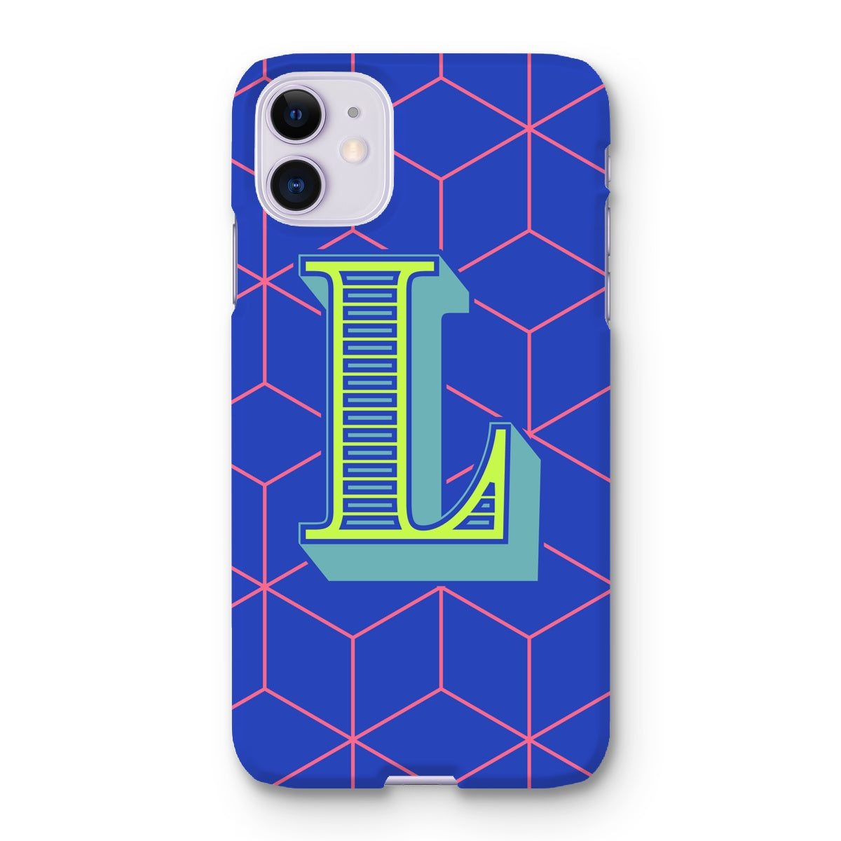 Blue Geo Alphabet Snap Phone Case