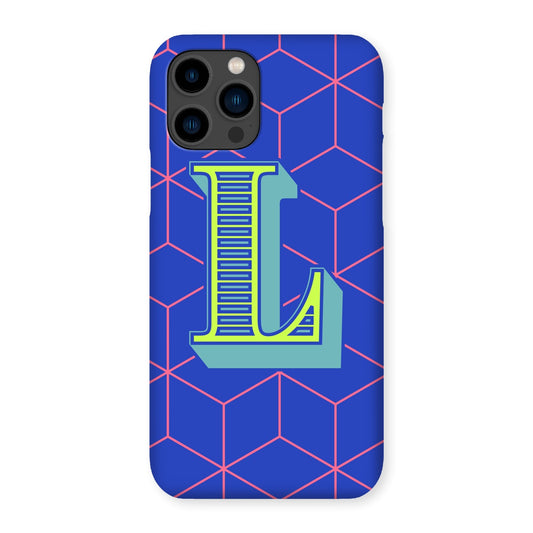 Blue Geo Alphabet Snap Phone Case