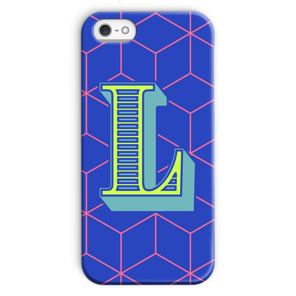 Blue Geo Alphabet Snap Phone Case