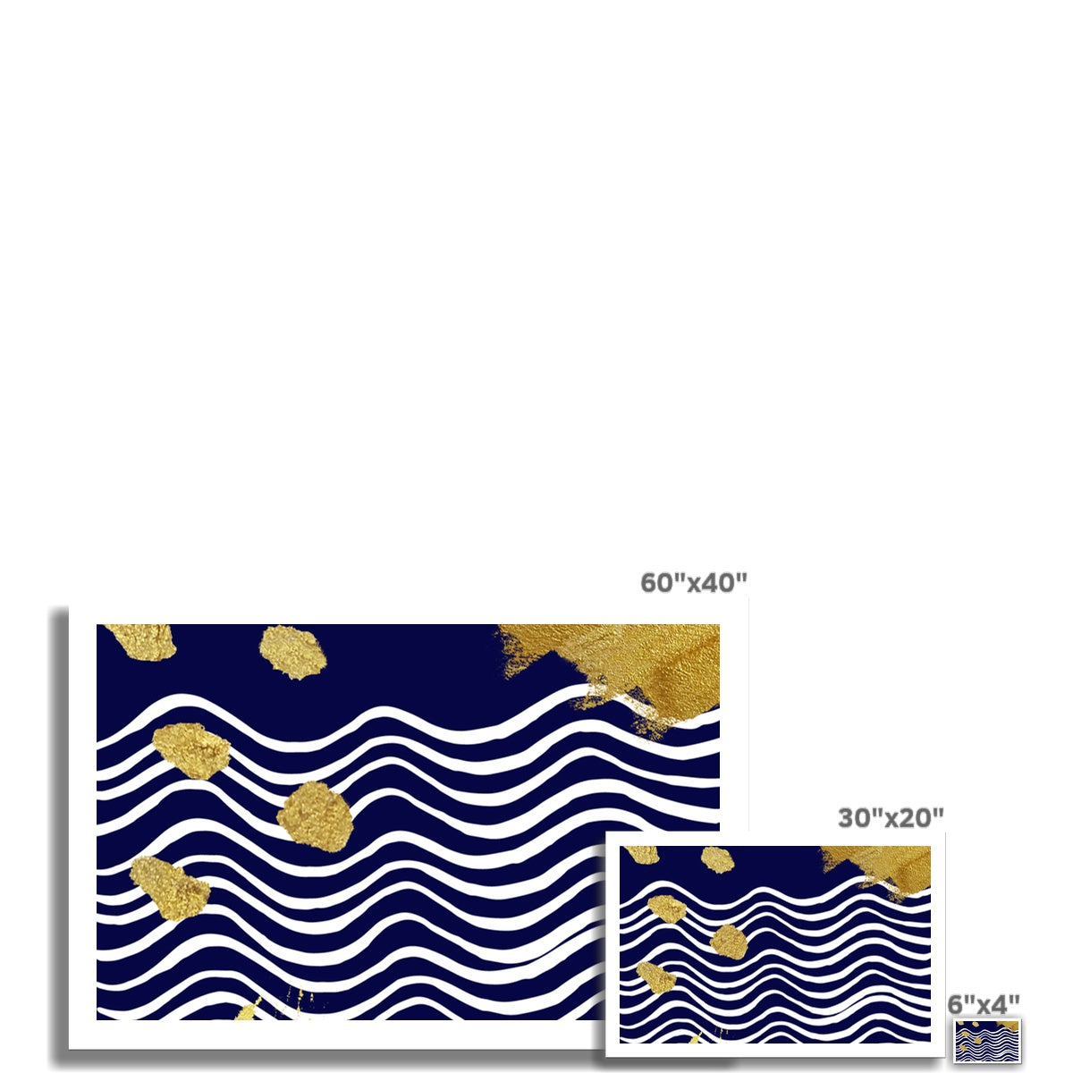 Gold & Navy Modern Fine Art Print