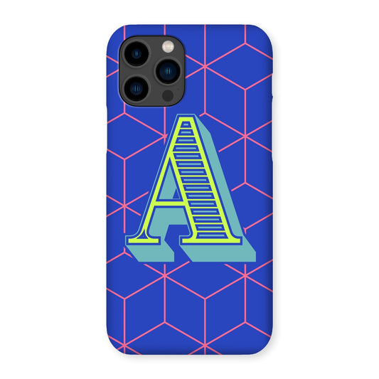 Blue Geo Alphabet Snap Phone Case