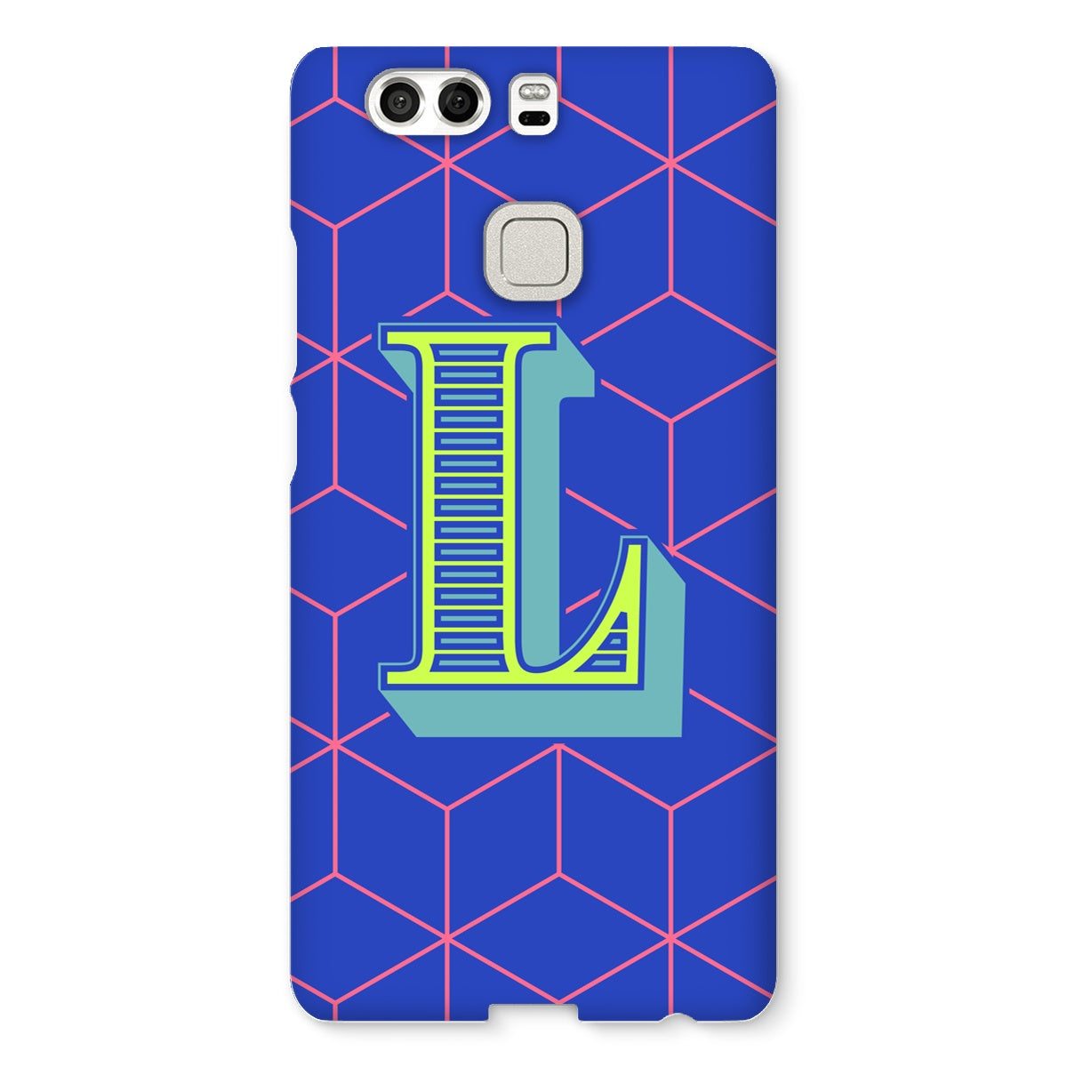 Blue Geo Alphabet Snap Phone Case