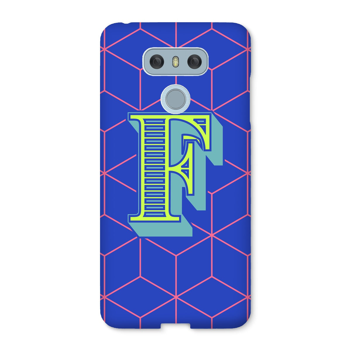 Blue Geo Alphabet Snap Phone Case