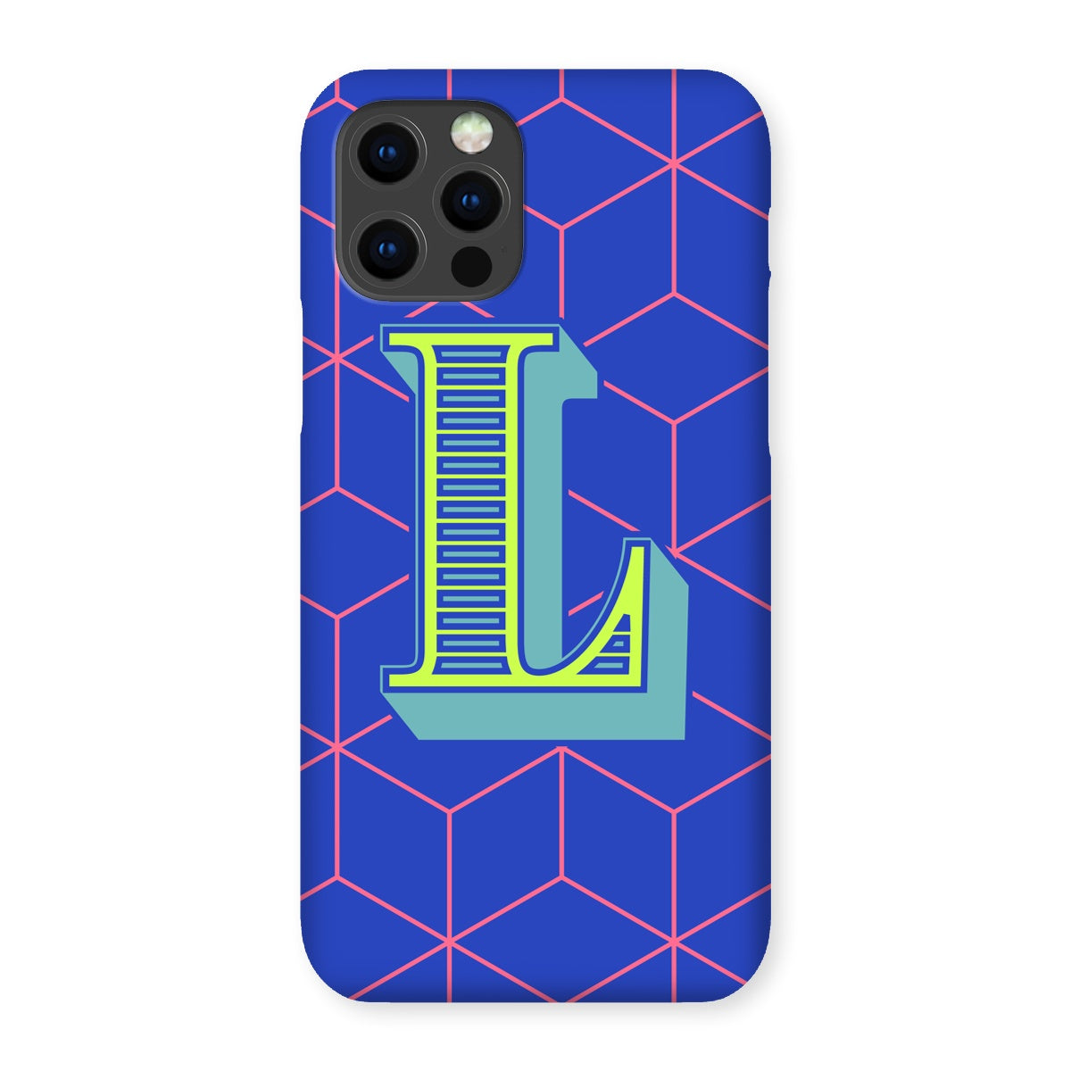 Blue Geo Alphabet Snap Phone Case
