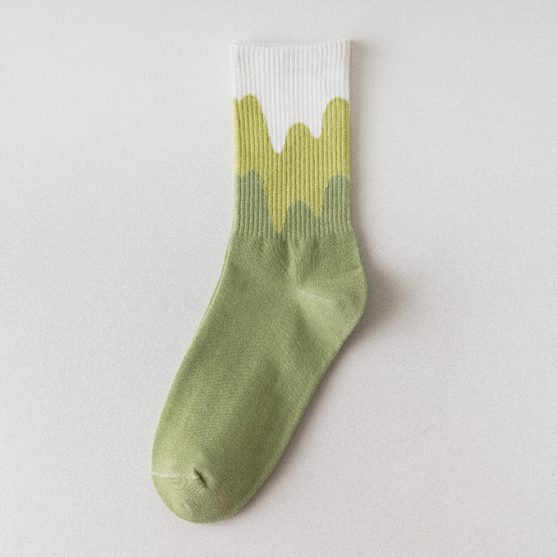 Ribbed Drip Colour Skater Style Socks