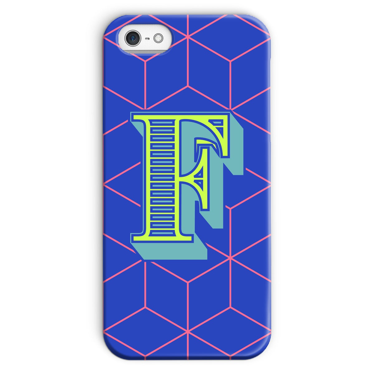 Blue Geo Alphabet Snap Phone Case