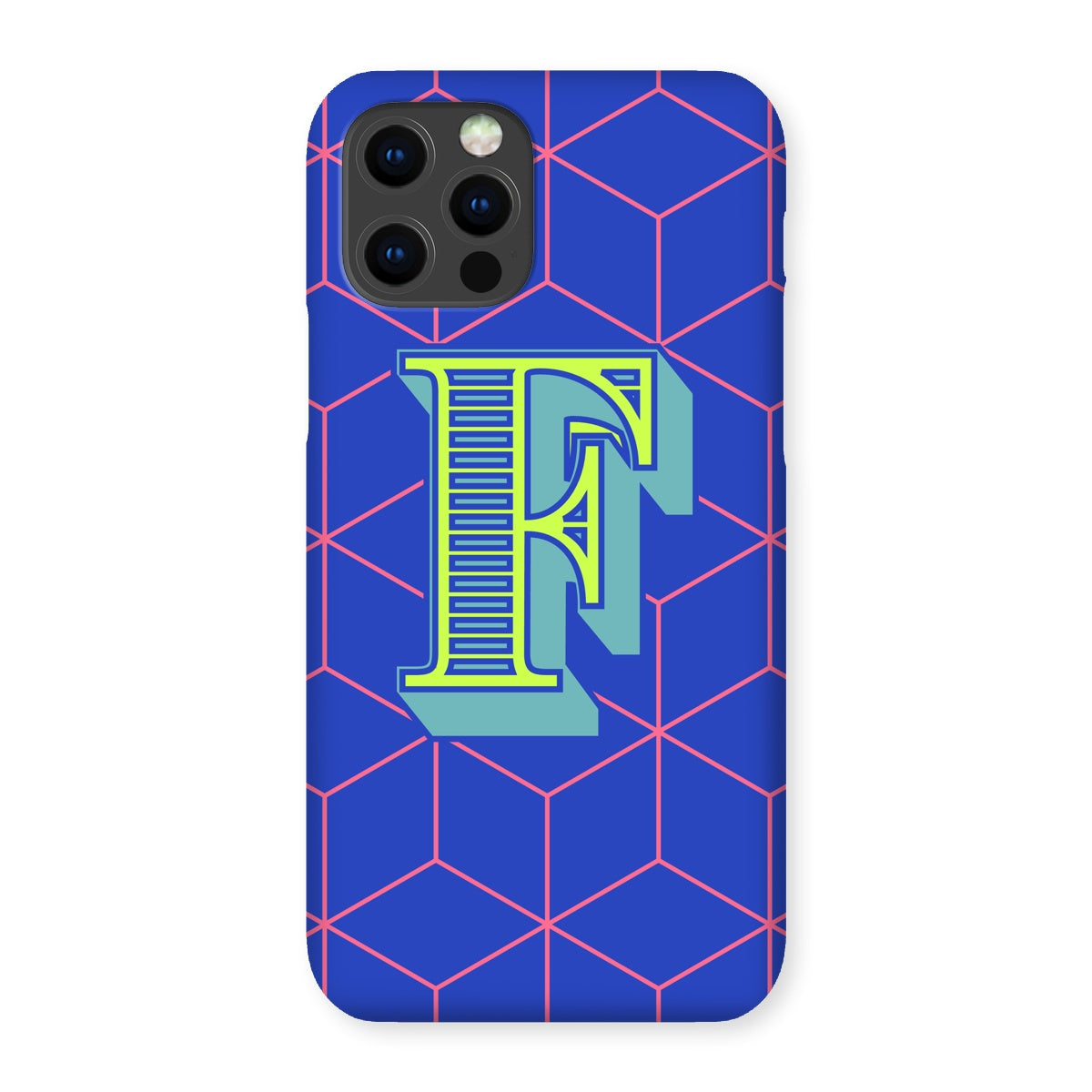 Blue Geo Alphabet Snap Phone Case