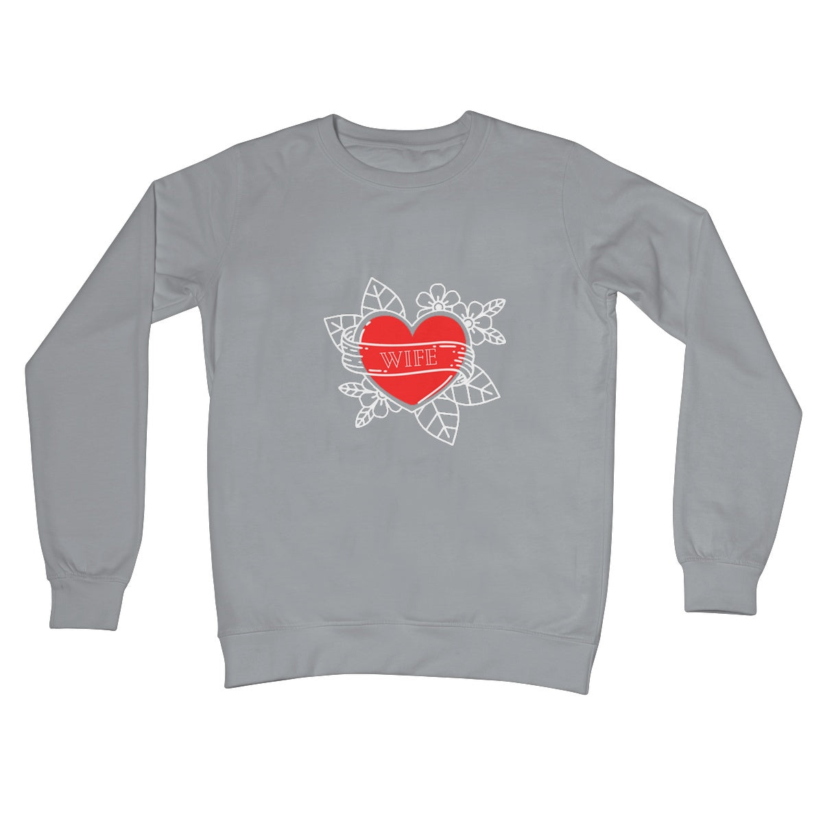 Wife Roses Crew Neck Sweatshirt