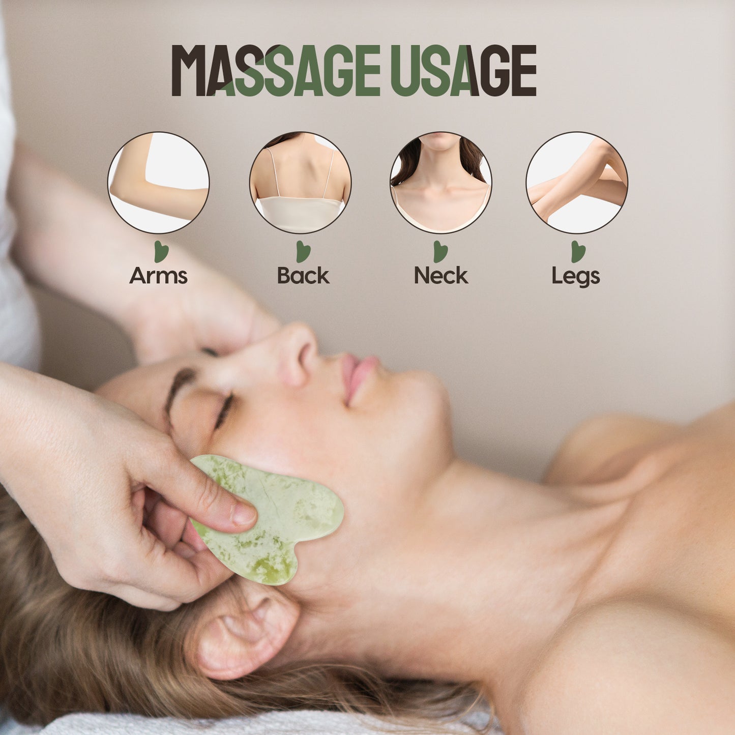 Jade Facial Roller Massage & Gua Sha