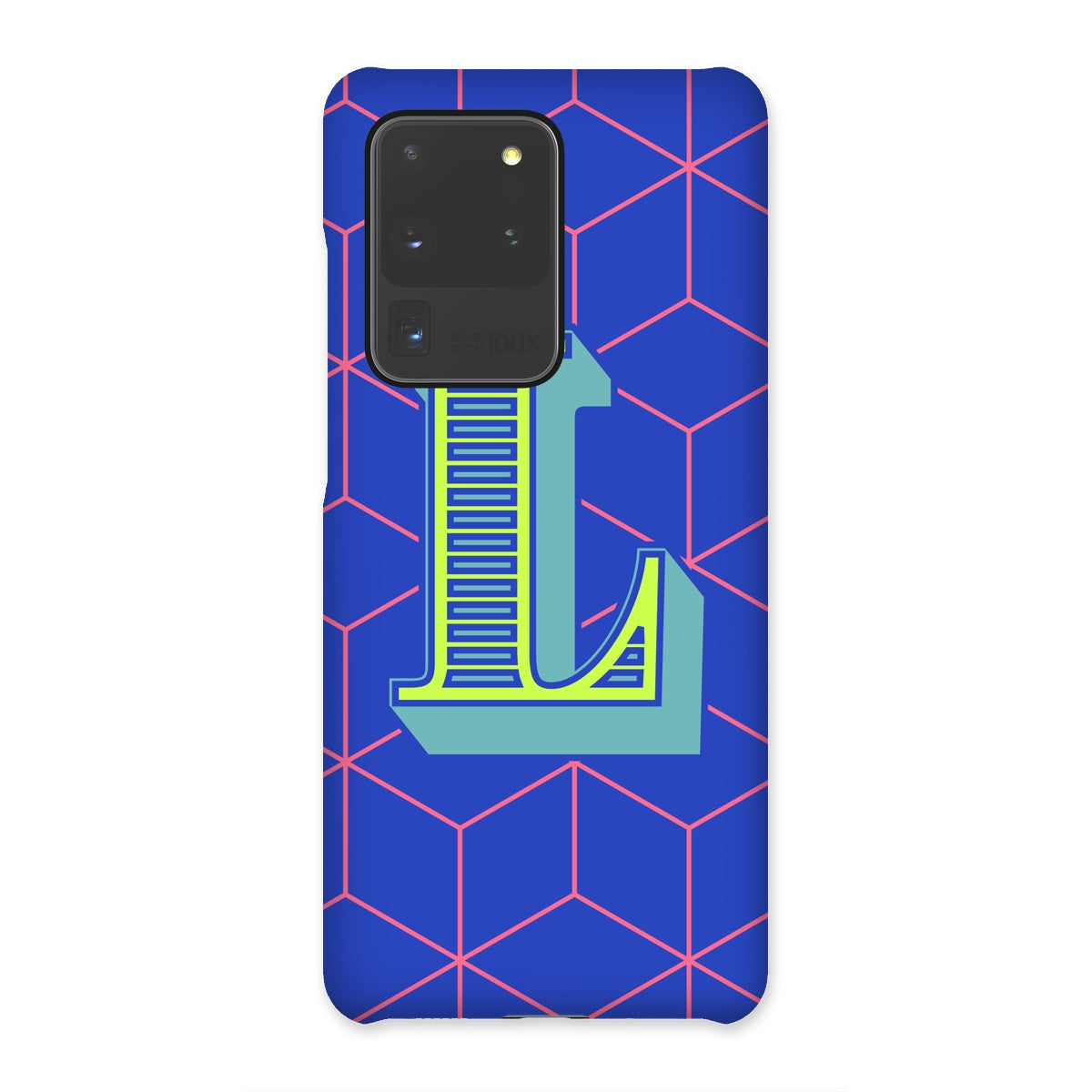 Blue Geo Alphabet Snap Phone Case