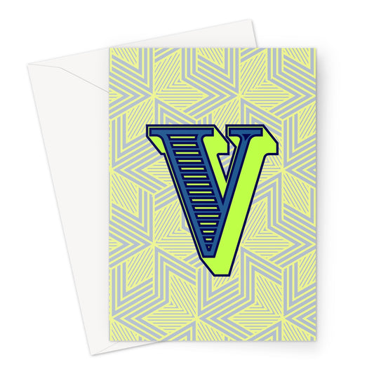 V - Carnival Alphabet Greeting Card