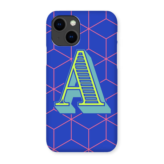 Blue Geo Alphabet Snap Phone Case