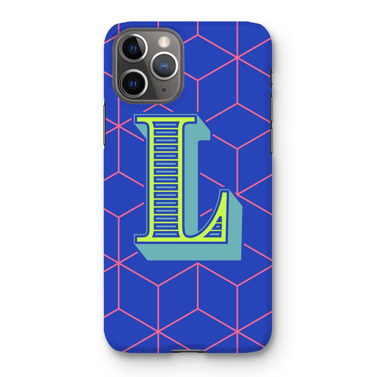 Blue Geo Alphabet Snap Phone Case