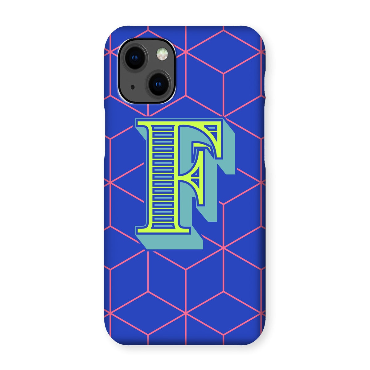 Blue Geo Alphabet Snap Phone Case